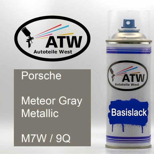 Porsche, Meteor Gray Metallic, M7W / 9Q: 400ml Sprühdose, von ATW Autoteile West.
